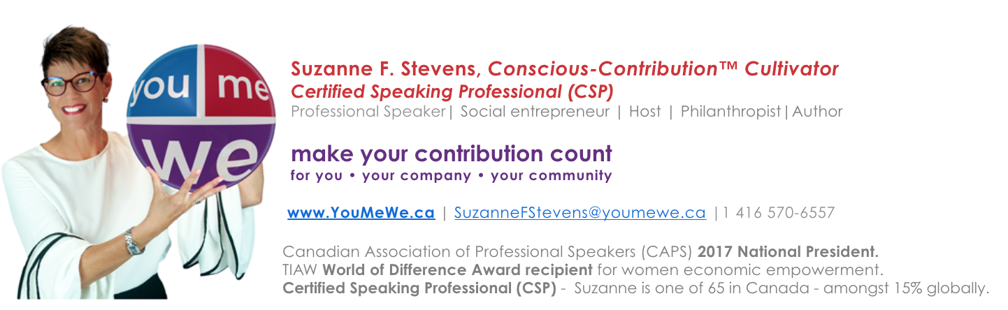 Suzanne F. Stevens, Conscious-Contribution Cultivator YouMeWe.ca